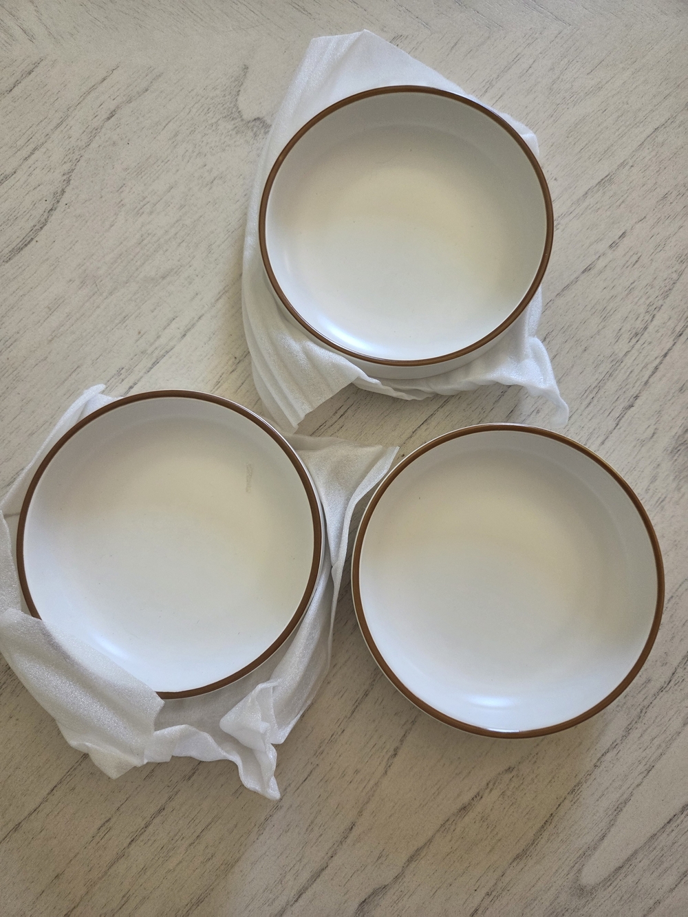 Cottagecore 5 inch Ceramic Cat Food Bowl, White, 3 Bowls Set